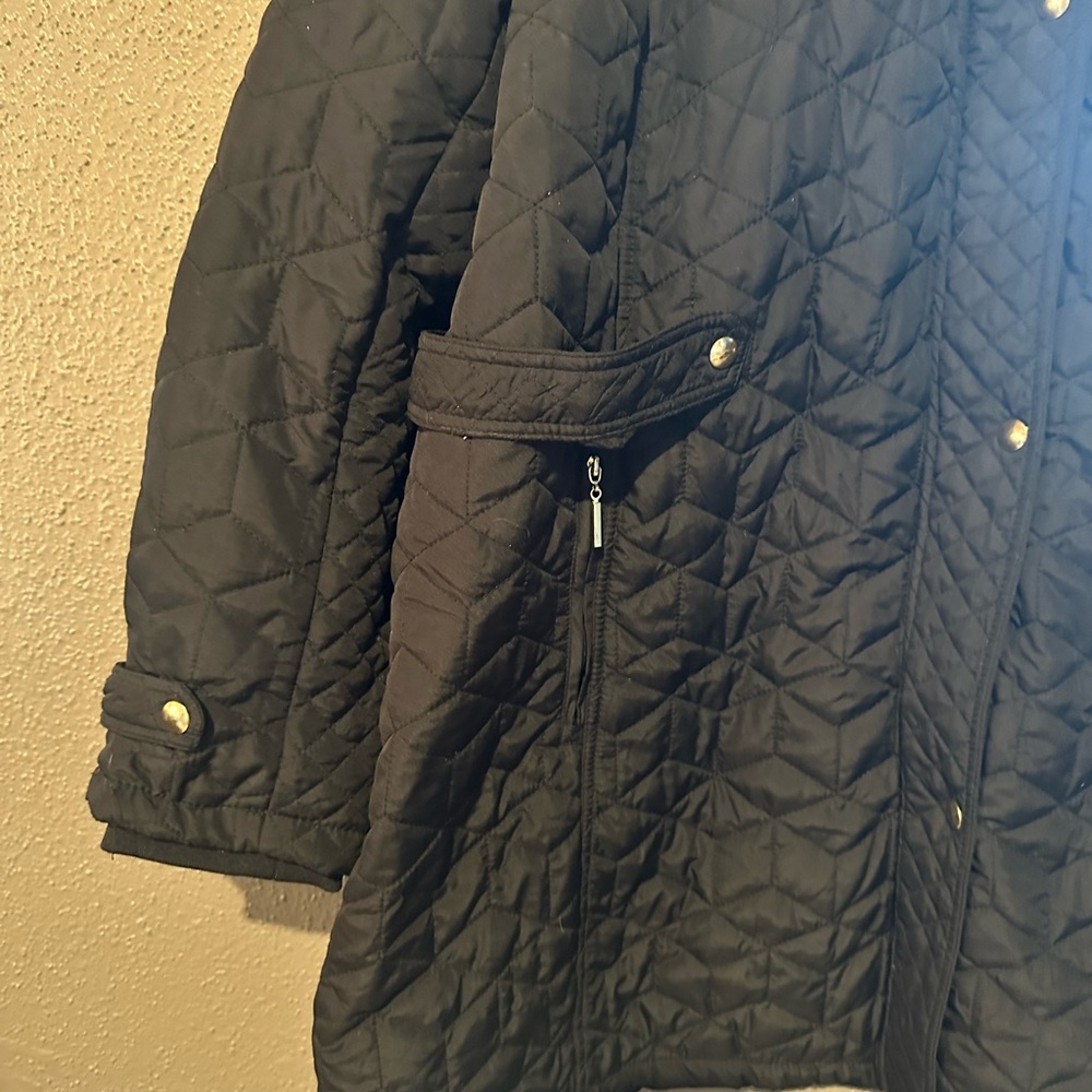 Avenue Black Quilted Hooded Jacket - Picture 5 of 10